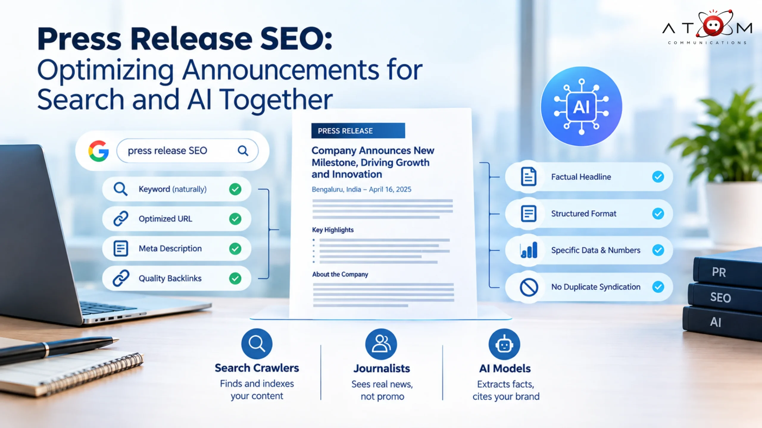 Press release SEO optimized for search engines and AI visibility